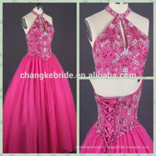 Hot Selling Classic Western style Ball gown Rose Red halt quinceanera dresses CK0809